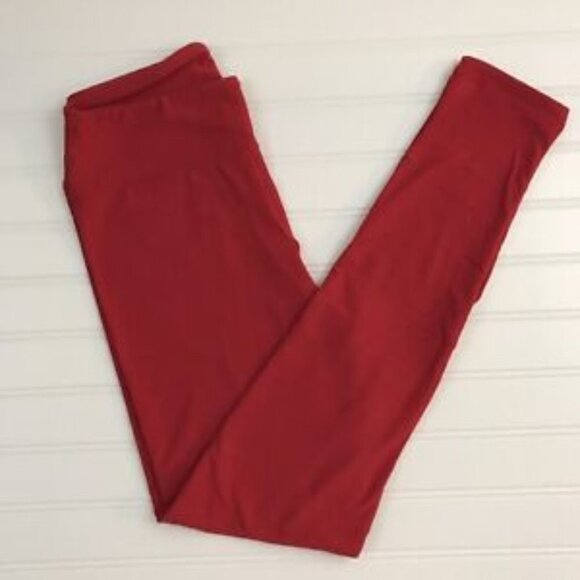 NWT LulaRoe Solid Red OS Leggings One Size New LLR NEW - Picture 1 of 3